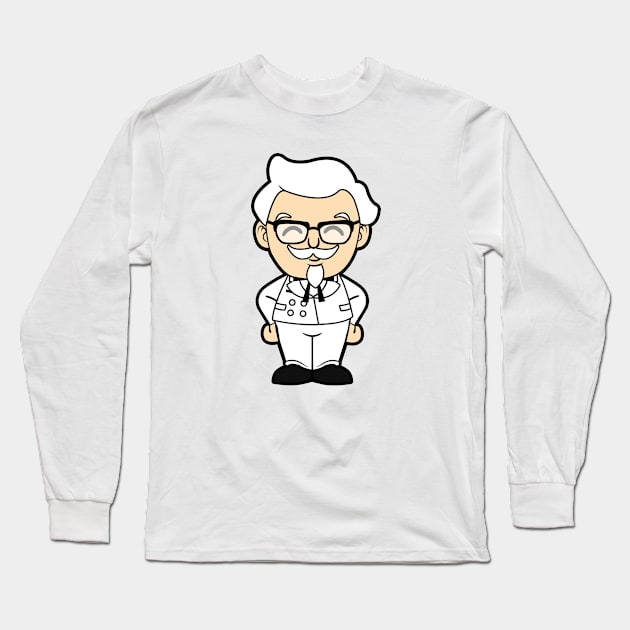 Happy Colonel Sanders Long Sleeve T-Shirt by mighty corps studio